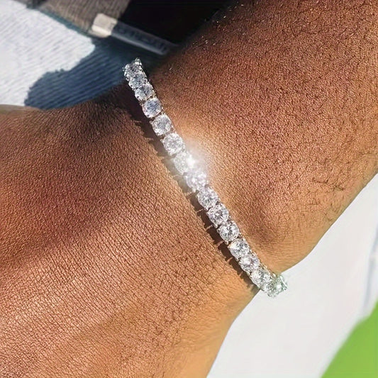 Cubic Zirconia Bracelet – Men’s Hip Hop Punk Rock Jewelry