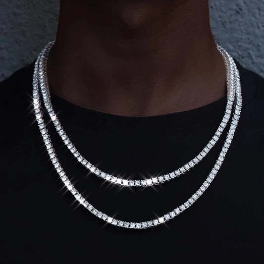 4mm Iced Out Tennis Chain – Unisex Hip Hop Necklace & Bracelet