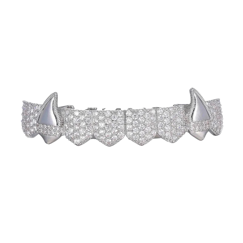 Full CZ Teeth Grillz – Unisex Hip Hop Iced Out Jewelry