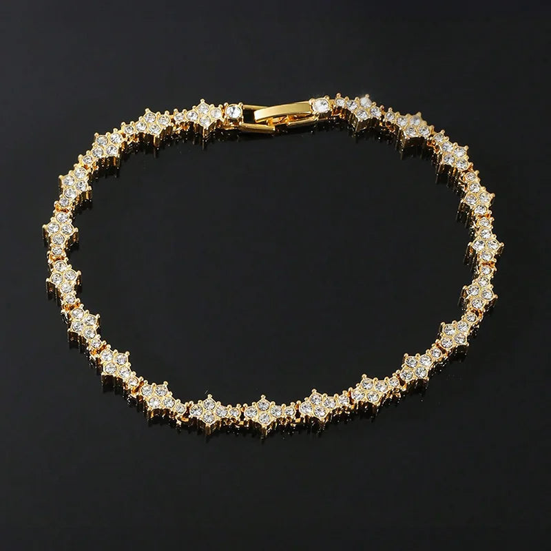 Star CZ Round Stone Bracelet – Men’s Hip Hop Jewelry Gift