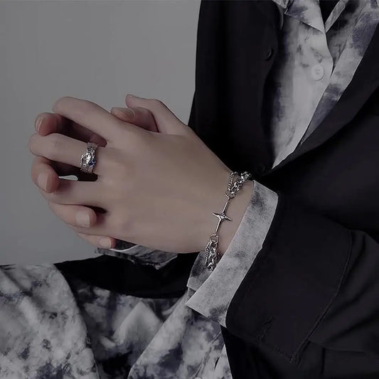 Goth Hand Chain Bracelet – Men’s Hip Hop Jewelry