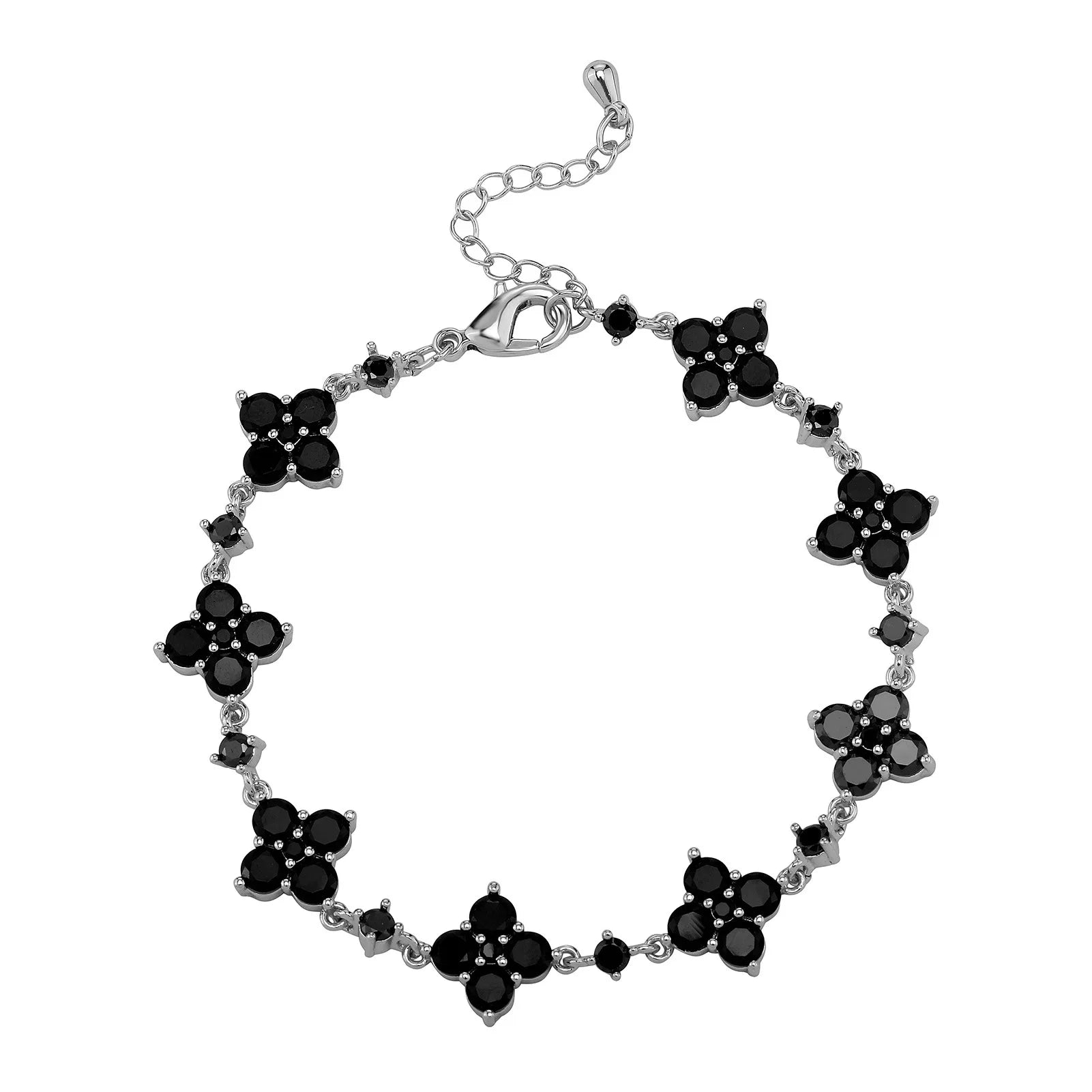 4mm Iced Out Green Four-Leaf Tennis Bracelet Set – Men’s Hip Hop Jewelry Gift