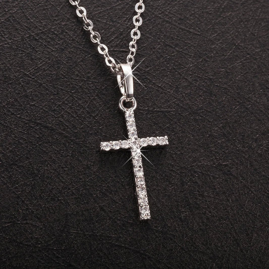 Crystal Zircon Cross Necklace – Unisex Hip Hop Jewelry Gift