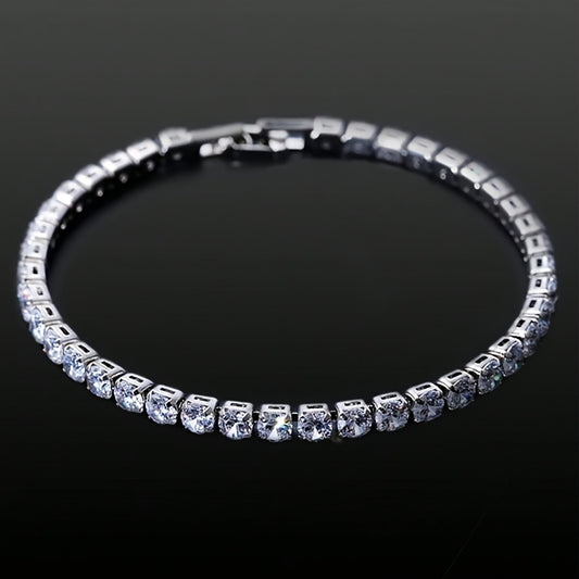 Cubic Zirconia Bracelet – Men’s Hip Hop Punk Rock Jewelry Silver 1 Bracelet