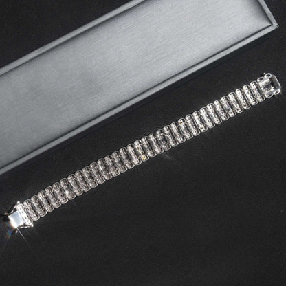 Moissanite Sterling Silver Bracelet – Unisex Hip Hop Jewelry