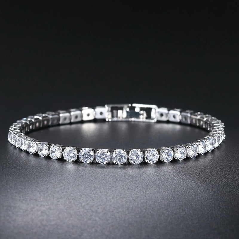 Cubic Zirconia Bracelet – Men’s Hip Hop Punk Rock Jewelry