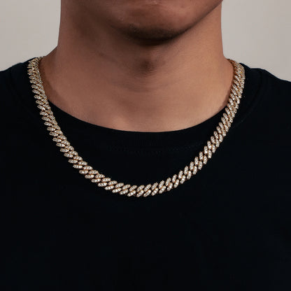 Miami Cuban Chain Necklace – Unisex Hip Hop Copper CZ Jewelry Gold