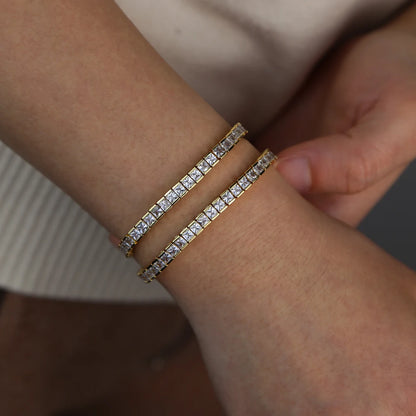Gold CZ Tennis Bracelet – Unisex Hip Hop Bling Jewelry Gift