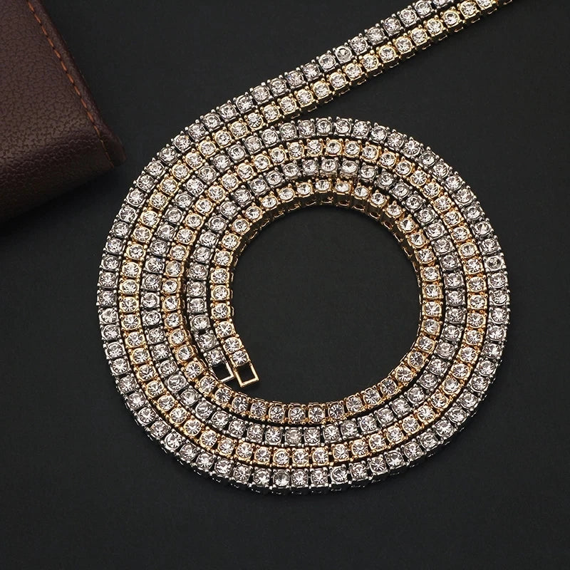4mm Iced Out Tennis Chain – Unisex Hip Hop Necklace & Bracelet