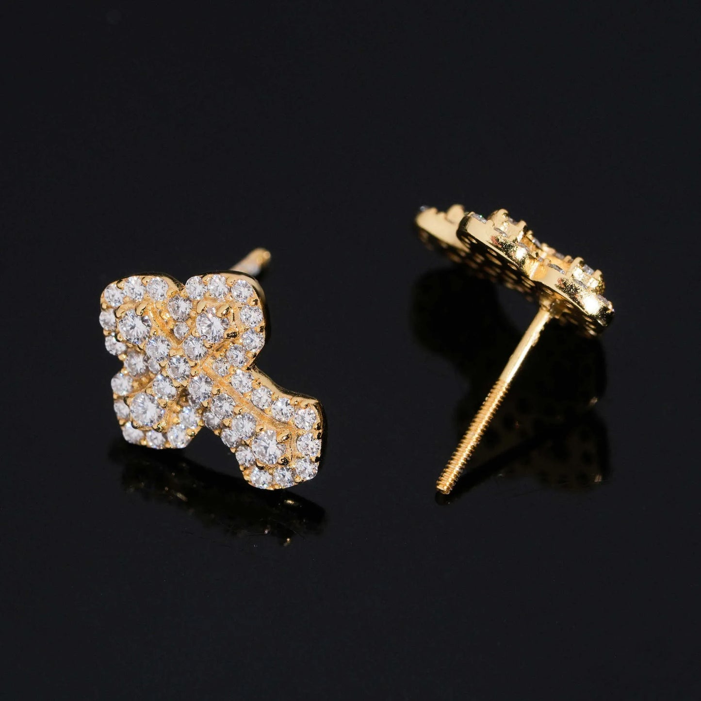 Moissanite Cross Earrings – Hip Hop Iced Out 925 Sterling Silver Jewelry