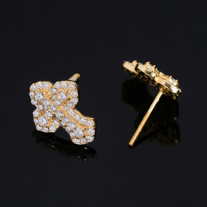 Moissanite Cross Earrings – Hip Hop Iced Out 925 Sterling Silver Jewelry
