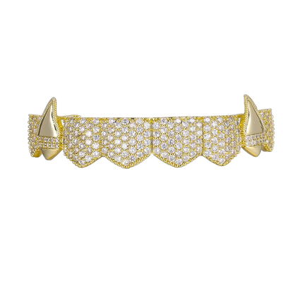 Full CZ Teeth Grillz – Unisex Hip Hop Iced Out Jewelry