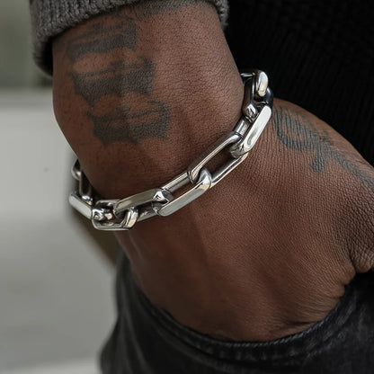 Titanium Steel Cuban Chain Bracelet – Unisex Hip Hop Jewelry Gift