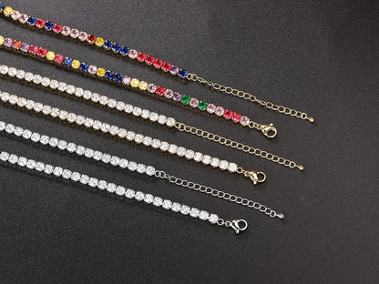 Iced Out CZ Tennis Chain Necklace – Unisex Hip Hop Jewelry