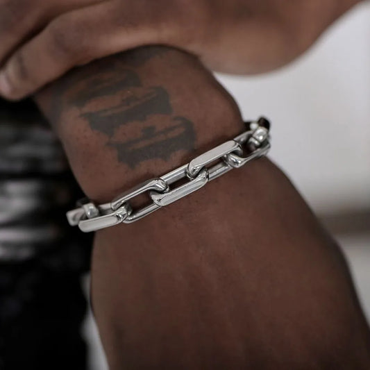 Stainless Steel Cuban Chain Bracelet – Men’s Hip Hop Punk Jewelry
