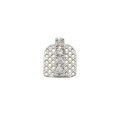 Single Vertical Bar CZ Teeth Grillz – Unisex Hip Hop Jewelry Silver Color
