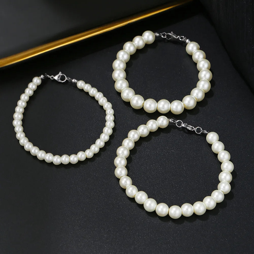Vintage Pearl Bead Bracelet – Unisex Street Style Jewelry