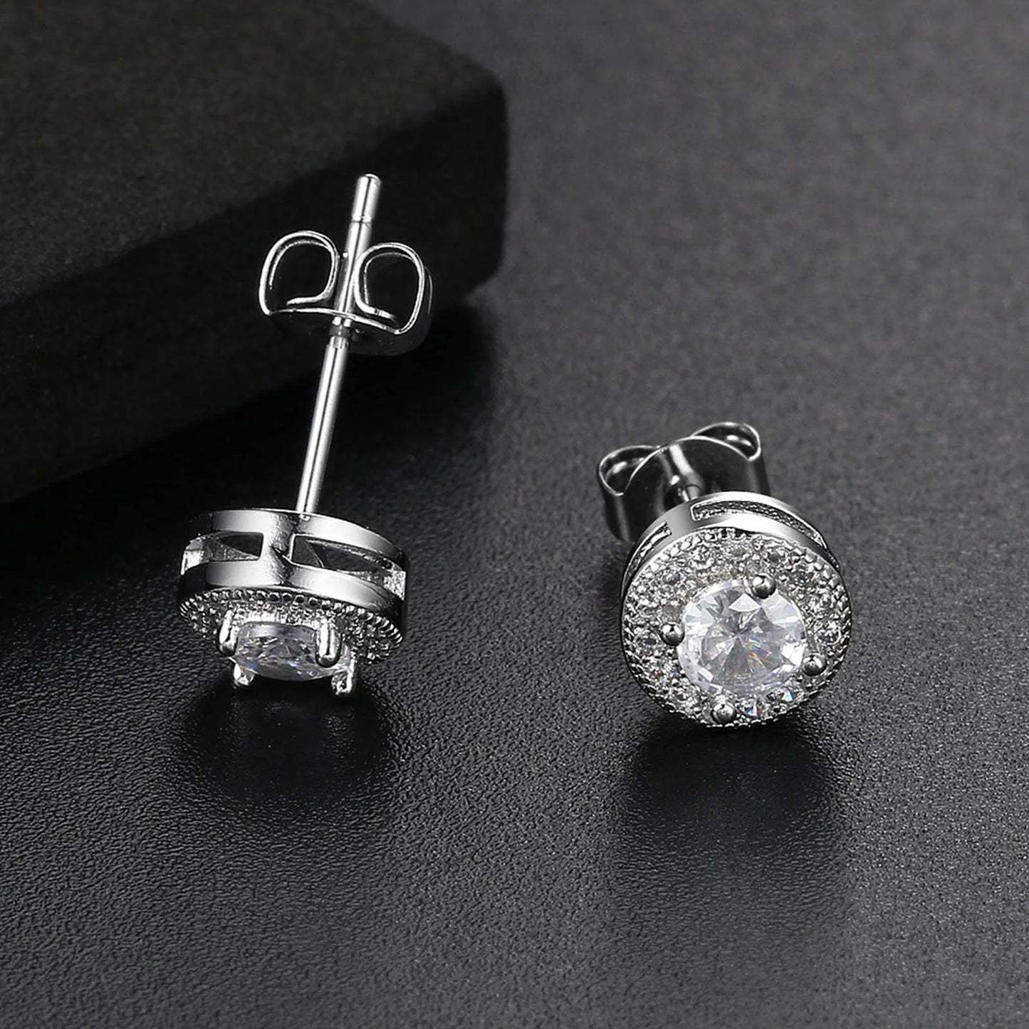 Gold CZ Stud Earrings – Men’s Luxury Jewelry Gift