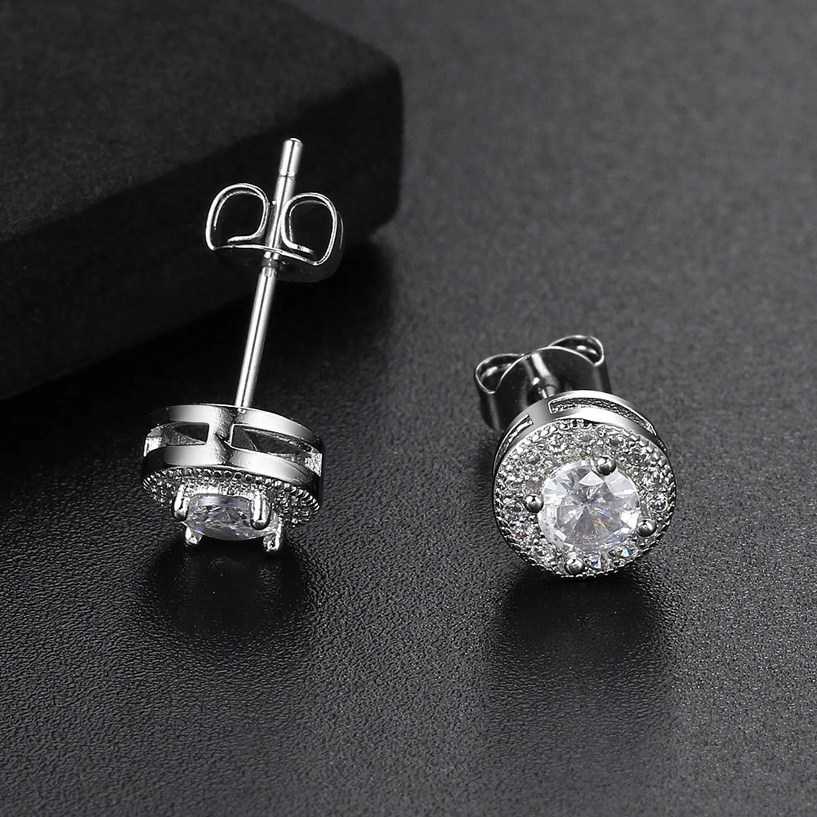 Gold CZ Stud Earrings – Men’s Luxury Jewelry Gift