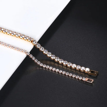 Iced Out Crystal Tennis Bracelet – Men’s Hip Hop Streetwear Jewelry Gold