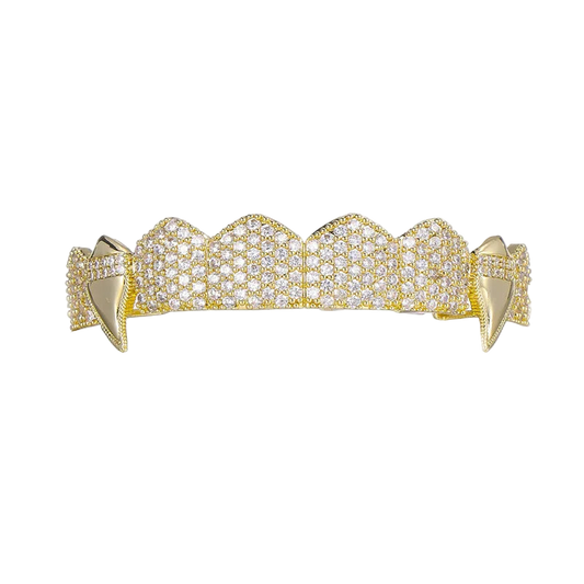 Full CZ Teeth Grillz – Unisex Hip Hop Iced Out Jewelry
