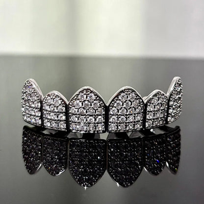 Full CZ Teeth Grillz – Unisex Hip Hop Iced Out Jewelry