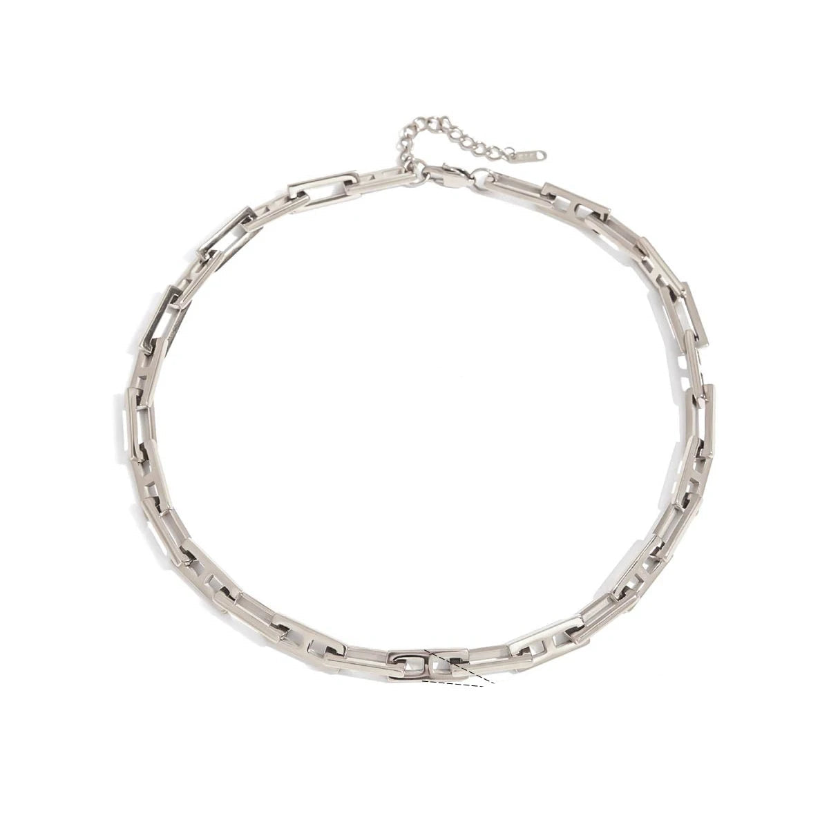 Hip Hop Bracelet & Necklace Set – Women’s Jewelry Gift Silver