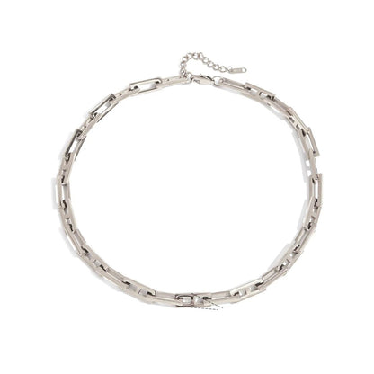 Hip Hop Bracelet & Necklace Set – Women’s Jewelry Gift Silver