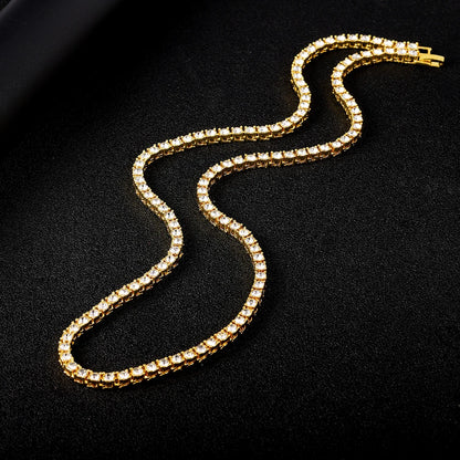 4mm Iced Out Tennis Chain – Unisex Hip Hop Necklace & Bracelet