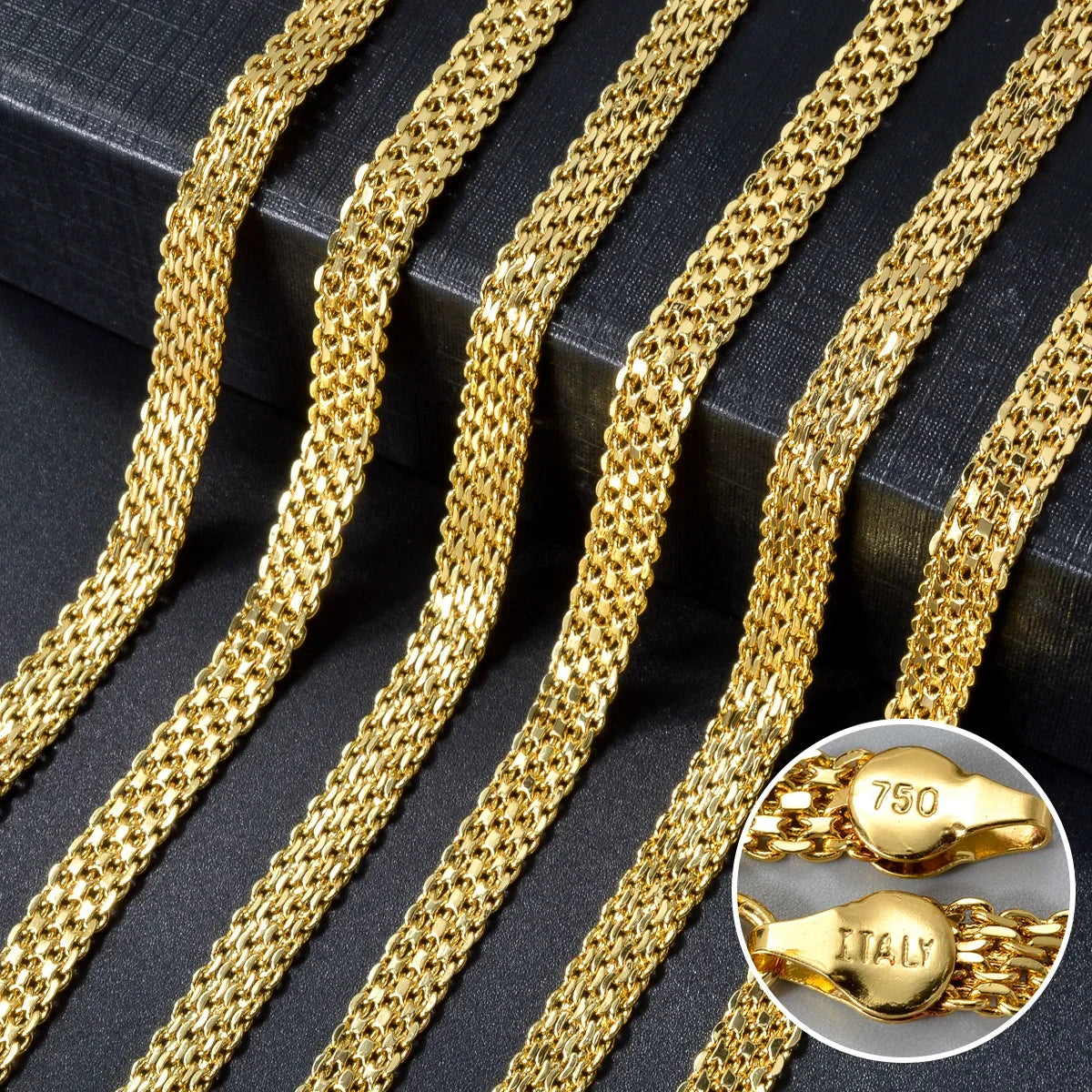 6mm 18k Gold Plated Chain Necklace – Unisex Hip Hop Jewelry