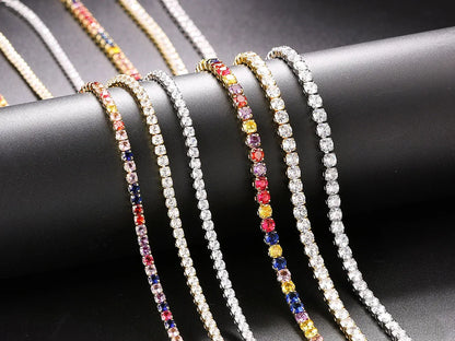 Iced Out CZ Tennis Chain Necklace – Unisex Hip Hop Jewelry