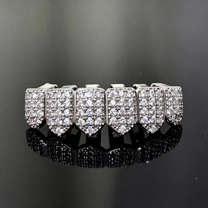 Full CZ Teeth Grillz – Unisex Hip Hop Iced Out Jewelry