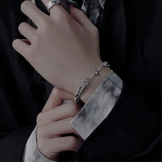 Goth Hand Chain Bracelet – Men’s Hip Hop Jewelry