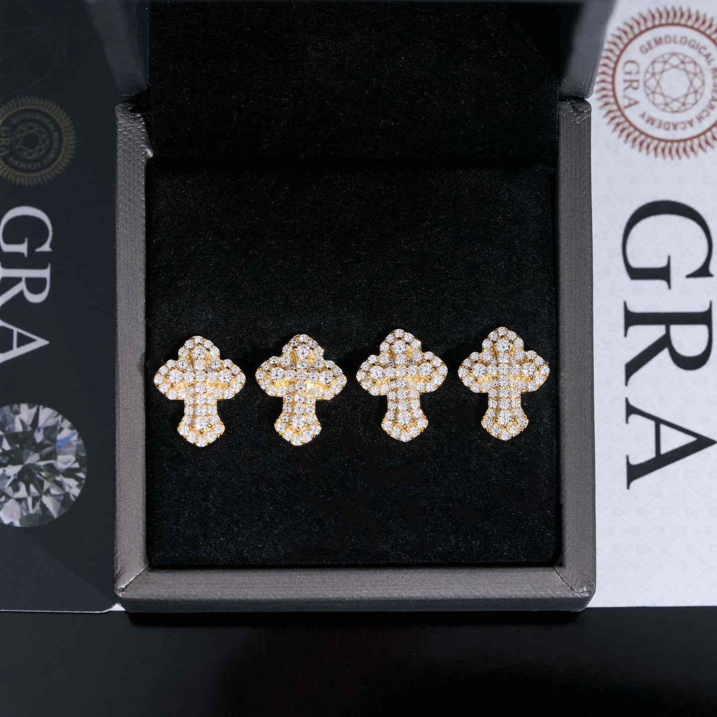 Moissanite Cross Earrings – Hip Hop Iced Out 925 Sterling Silver Jewelry