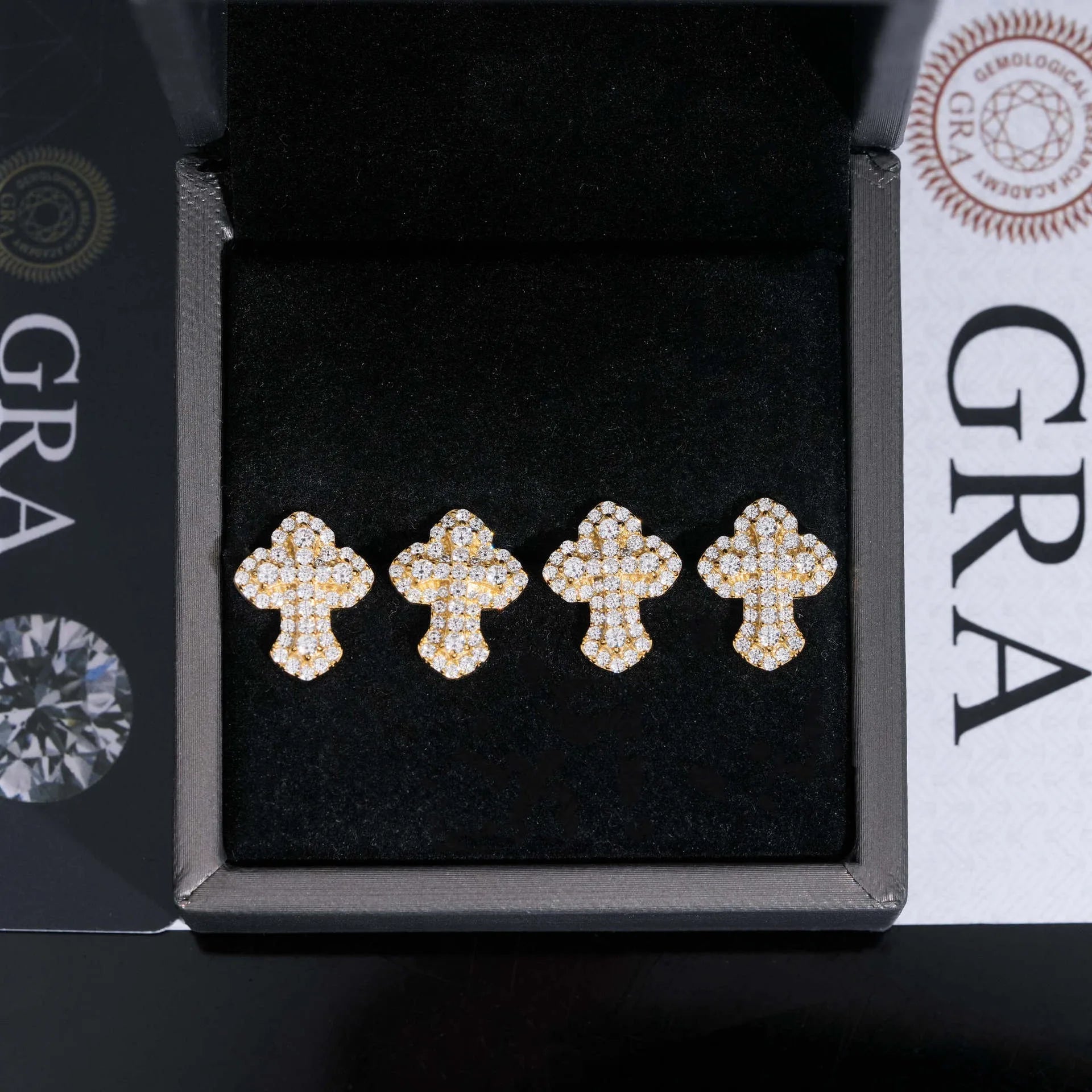 Moissanite Cross Earrings – Hip Hop Iced Out 925 Sterling Silver Jewelry