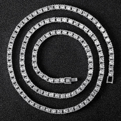 4mm Iced Out Tennis Chain – Unisex Hip Hop Necklace & Bracelet