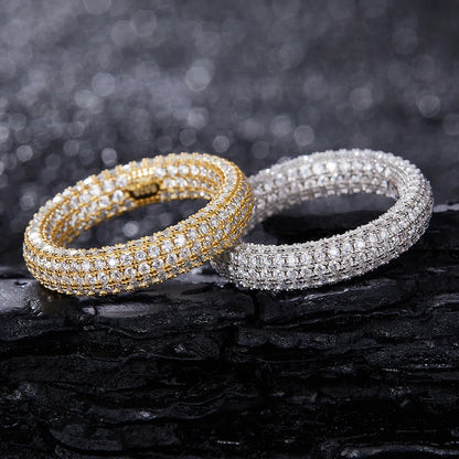 1.1mm Moissanite Ring – Unisex 18K Gold Plated S925 Silver Hip Hop Jewelry Gold