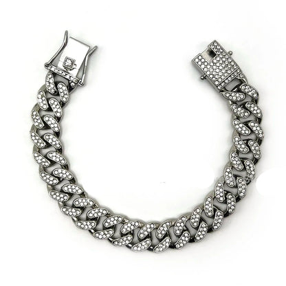 Cuban Link Chain Bracelet – Unisex Hip Hop Iced Out Jewelry