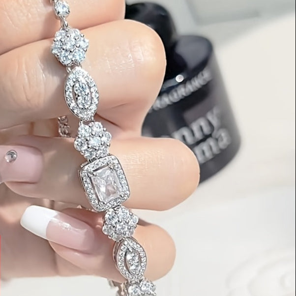 925 Sterling Silver Zirconia Bracelet – Women’s Elegant Jewelry Gift